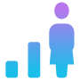 Woman Performance Blue Chart icon