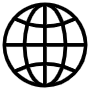 World Wide Web Earth Globe Black Outline icon
