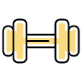 Yellow Dumbbell And Gym icon