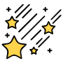 Yellow Shooting Stars free icon for commercial use