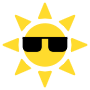 Yellow Sun And Sunglasses free icon for commercial use