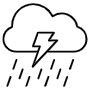 Lightning And Rainy Weather Outline free icon for commercial use