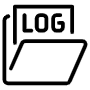 Log File And Folder Black Outline free icon for commercial use