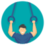 Man And Gymnastic Rings icon