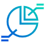 Pie Chart 2 Slices And Statistics Blue Outline free icon for commercial use