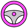 Pink Car Steering Wheel free icon for commercial use