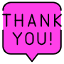 Pink Thank You Message Comment free icon for commercial use