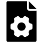 Projects Black Document And Gear free icon for commercial use