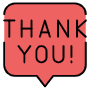 Red Thank You Message Comment free icon for commercial use