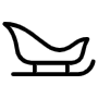 Santa Claus Sleigh Black Outline free icon for commercial use