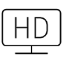 Screen And Hd Video Quality Outline Sign icon