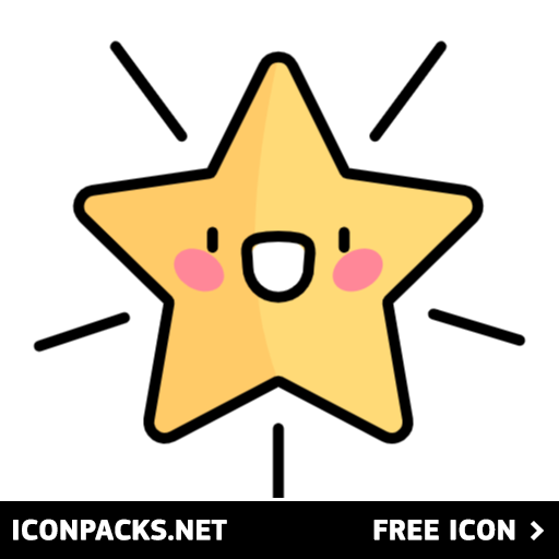 Free Shining Yellow Cartoon Star Emoji SVG, PNG Icon, Symbol. Download  Image.