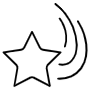 Shooting Star Black Outline free icon for commercial use
