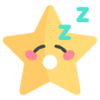 Sleeping Cute Cartoon Star Emoji free icon for commercial use