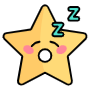 Sleeping Yellow Cartoon Star Emoji free icon for commercial use