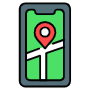 Smartphone Gps Red Navigation Sign icon