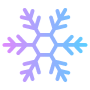 Snowflake Sign Blue Gradient free icon for commercial use