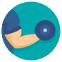 Strong Man Arm And Dumbbell free icon for commercial use