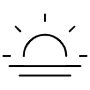 Sunrise Black Thin Outline free icon for commercial use