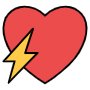 Symbol Of Heart Attack And Yellow Bold free icon for commercial use
