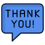 Thank You Blue Chat Speech Bubble free icon for commercial use