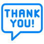 Thank You Chat Bubble Blue Outline icon
