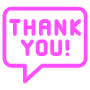Thank You Chat Bubble Pink Outline free icon for commercial use
