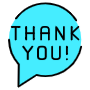 Thank You Circle Blue Chat Bubble Message free icon for commercial use