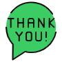 Thank You Circle Green Chat Bubble Message free icon for commercial use