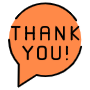 Thank You Circle Orange Chat Bubble Message free icon for commercial use