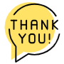 Thank You Circle Yellow Chat Bubble Message free icon for commercial use