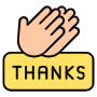 Thank You Message And Hands free icon for commercial use