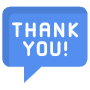 Thank You Message Blue Chat Bubble free icon for commercial use