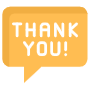 Thank You Message Yellow Chat Bubble free icon for commercial use