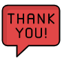 Thank You Red Chat Speech Bubble free icon for commercial use