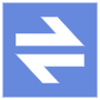 Transfer Arrows Square Blue free icon for commercial use