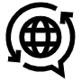 Translate Process And Globe Black Lineal free icon for commercial use