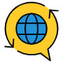 Translate Process And Yellow Speech Bubble free icon for commercial use