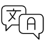 Translate Speech Bubbles Black Outline free icon for commercial use