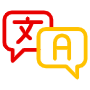 Translate Speech Bubbles Colored Outline free icon for commercial use