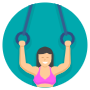 Woman And Gymnastic Rings icon