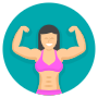 Woman Muscles And Fitness icon