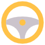 Yellow Car Driving Steering Wheel free icon for commercial use