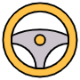 Yellow Car Steering Wheel icon
