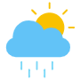 Yellow Sun And Blue Rain Cloud icon