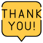 Yellow Thank You Message Comment free icon for commercial use