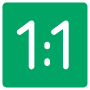 1:1 Actual Size Green Square free icon for commercial use