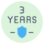 3 Years Product Warranty Label Circle Sticker free icon for commercial use