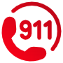 911 Emergency Calling Red Phone Symbol free icon for commercial use