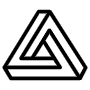 Abstract 3d Triangle Black Outline free icon for commercial use